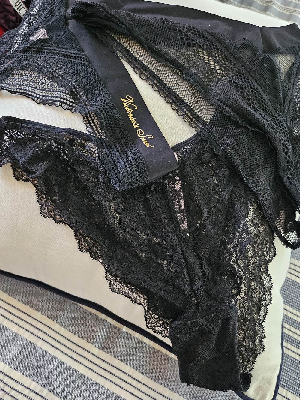 Victoria's Secret Black Lace Thong/ Panty-4 Available